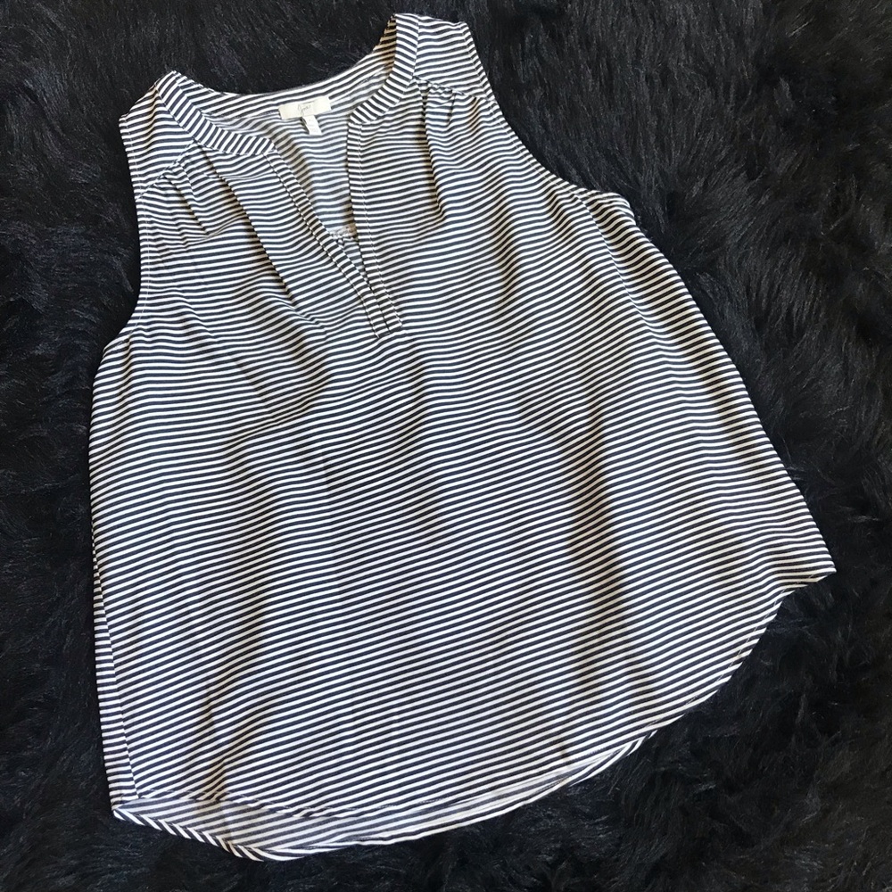 Joie Kotahi Striped Crepe Sleeveless Blouse XS